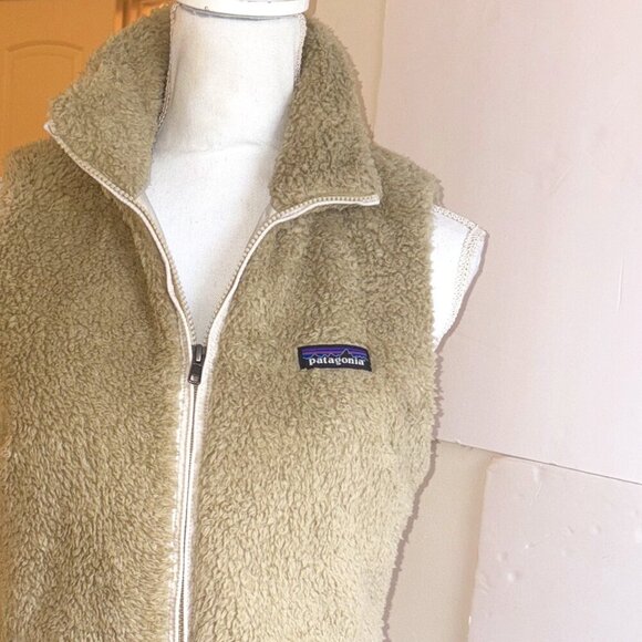 Patagonia Los Gatos Fuzzy Vest Beige Full-Zip Classic size M - Picture 1 of 9